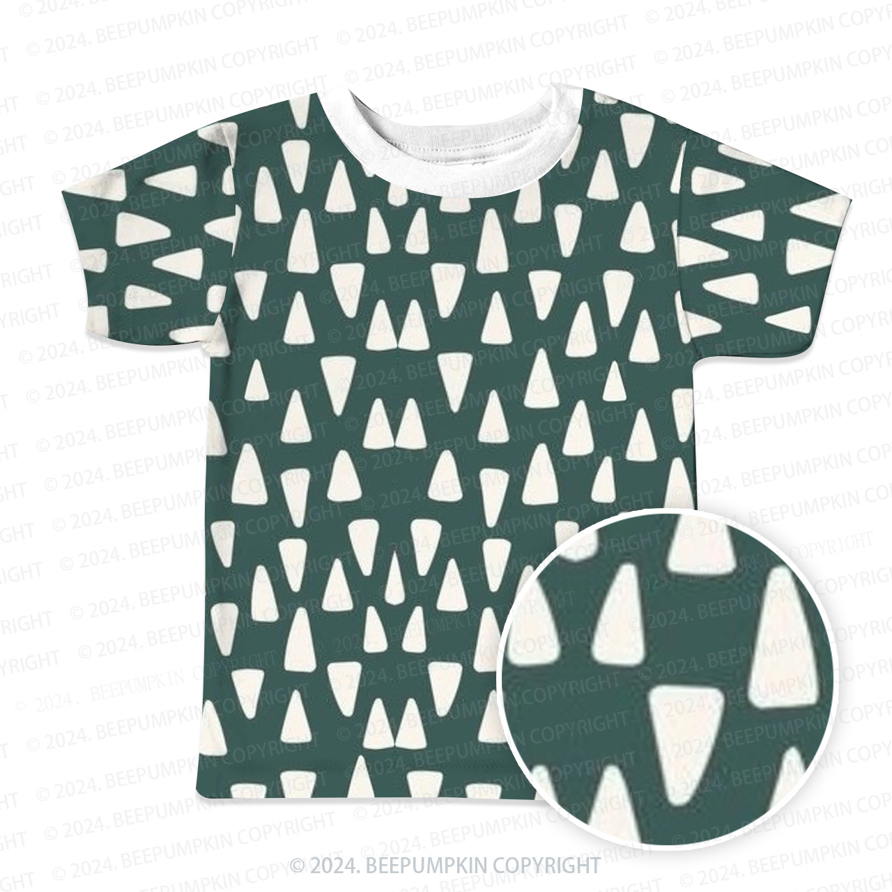 Rounded Corner Triangulation All Over Print Kids Tees