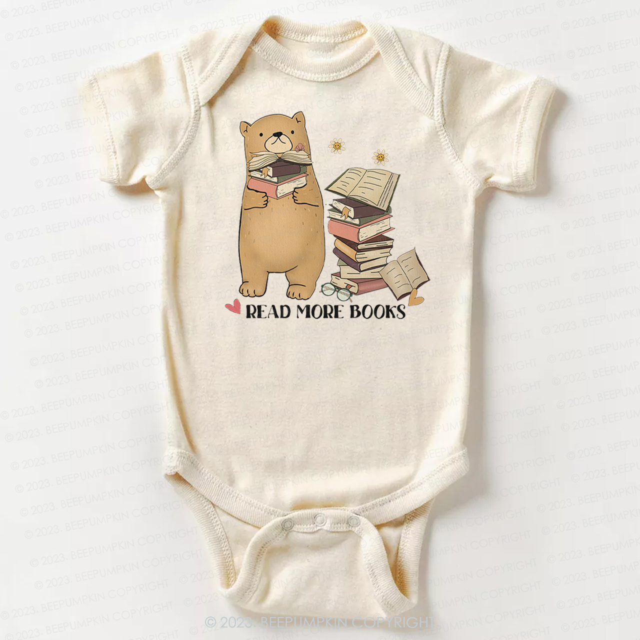 Book Lover Teddy Bear Retro Bodysuit For Baby