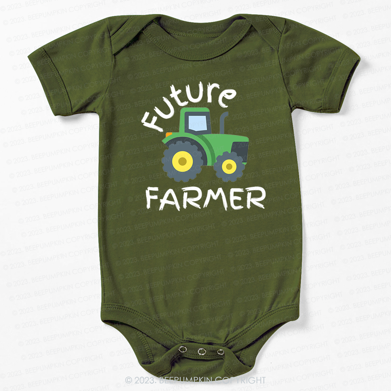 Future Farmer Cute Tractor Bodysuit For Baby