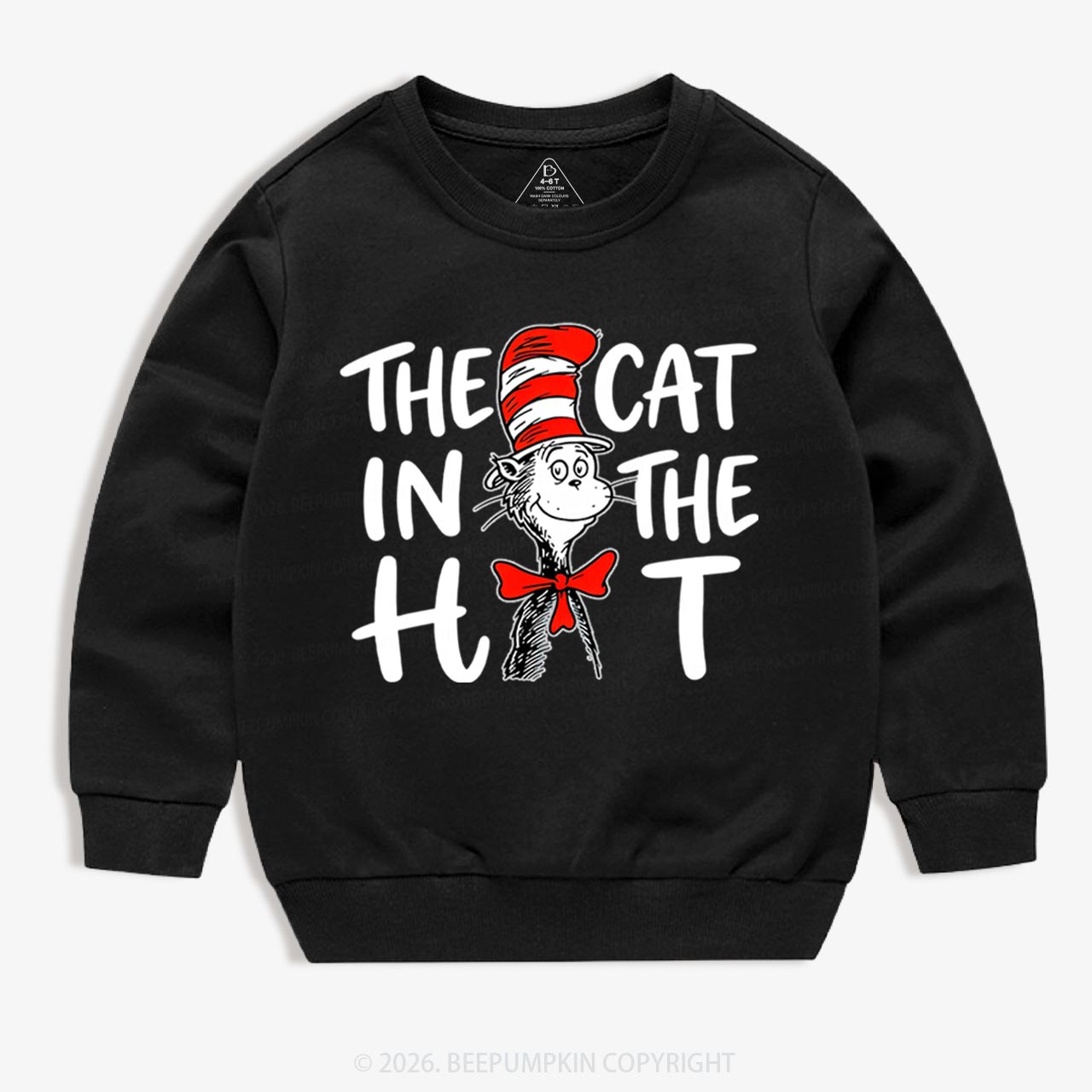 Whimsical Cat In The Hat Baby Toddler&Kids Sweatshirt