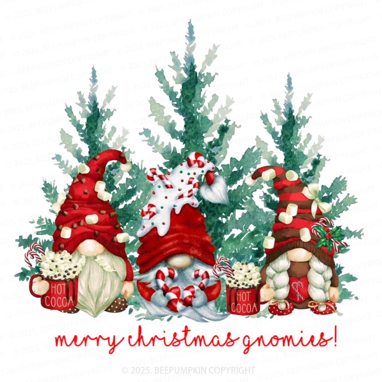 Merry Christmas Gnomies Family Matching Gnomes Pajamas Beepumpkin