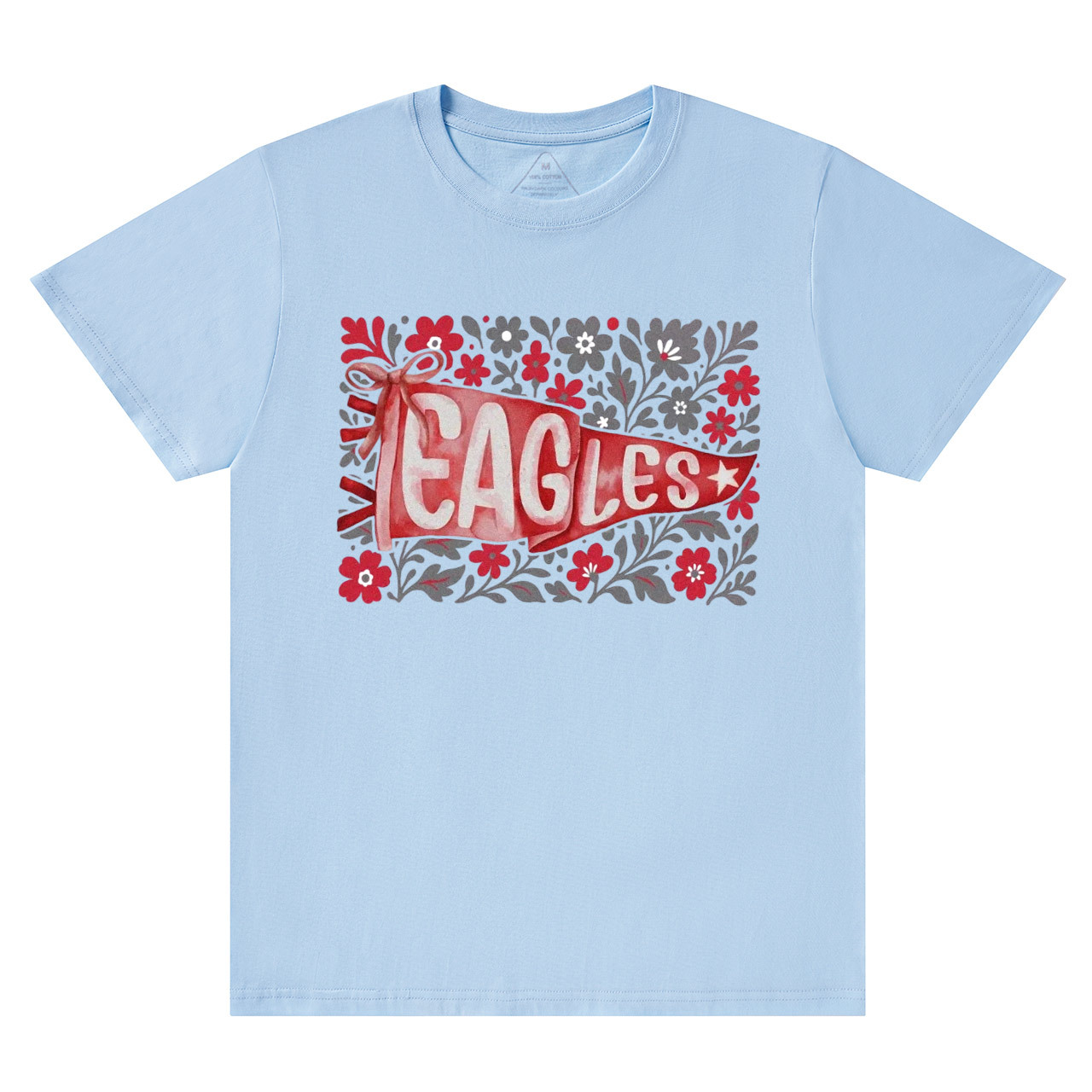 Personalized Team Mascot Watercolor Pennant Flower T-Shirts Beepumpkin