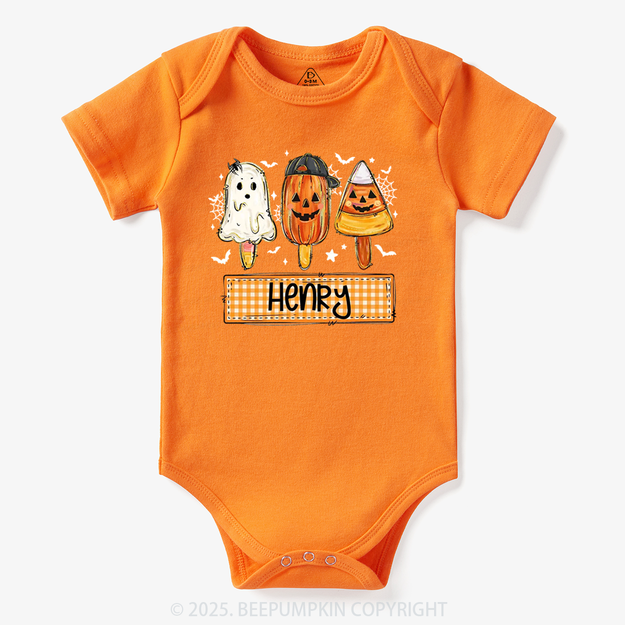 Personalized Boy Girl Halloween Bodysuit Beepumpkin
