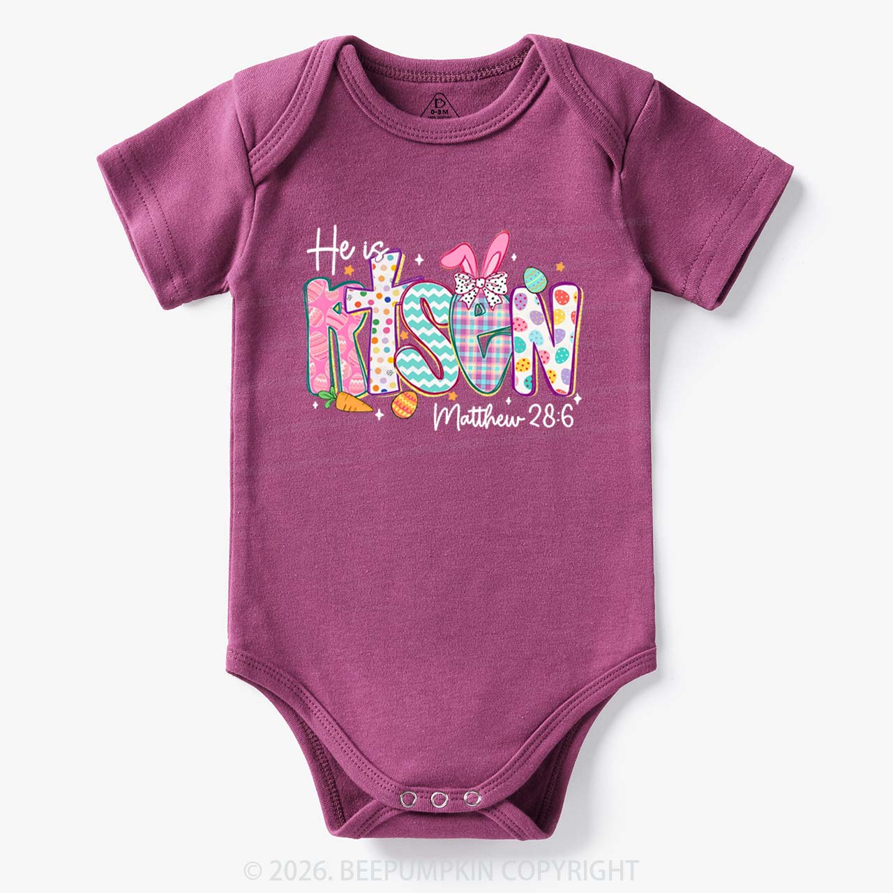He Is Risen Christian Easter Bodysuit