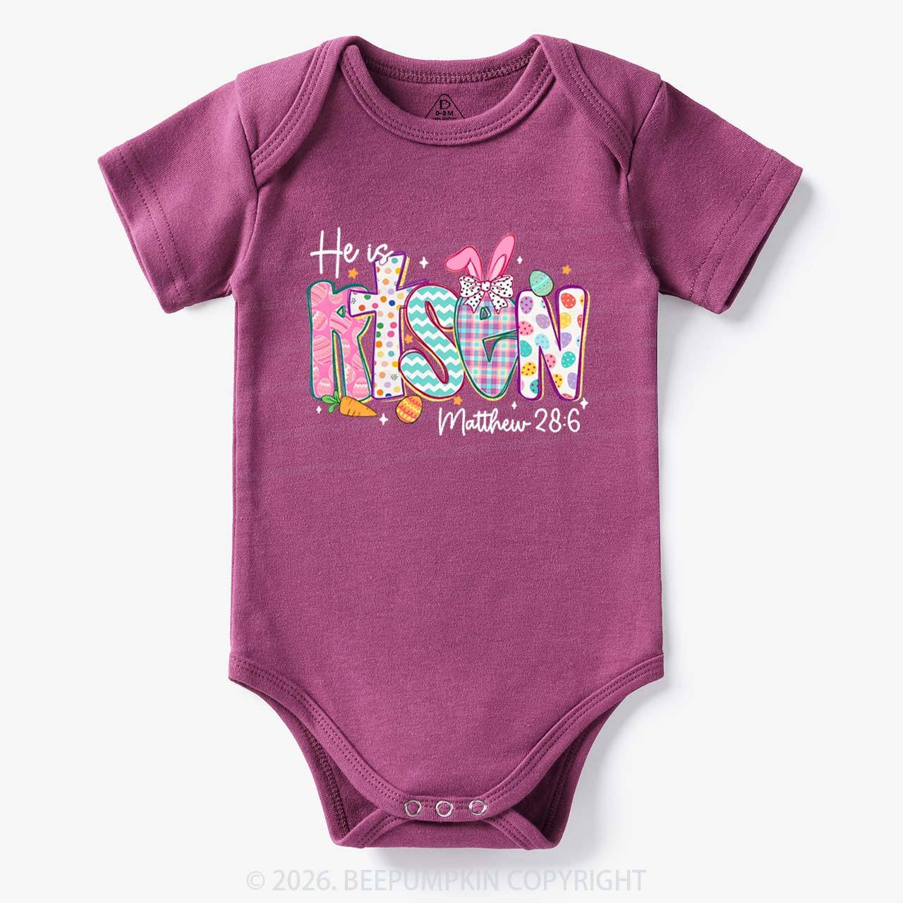He Is Risen Christian Easter Bodysuit