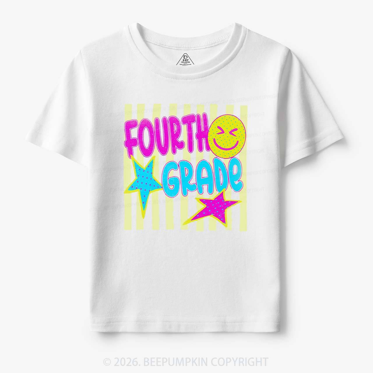 Personalized Neon Striped Grade Back To School Toddler&Kid's Tees