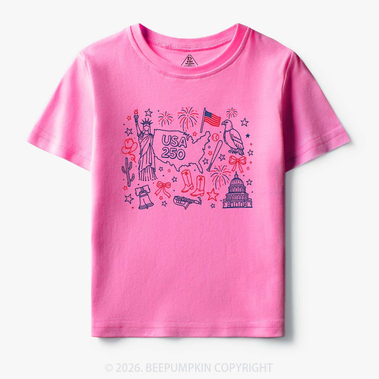 Retro Celebrate 250th Anniversary Toddler&Kid's Tees