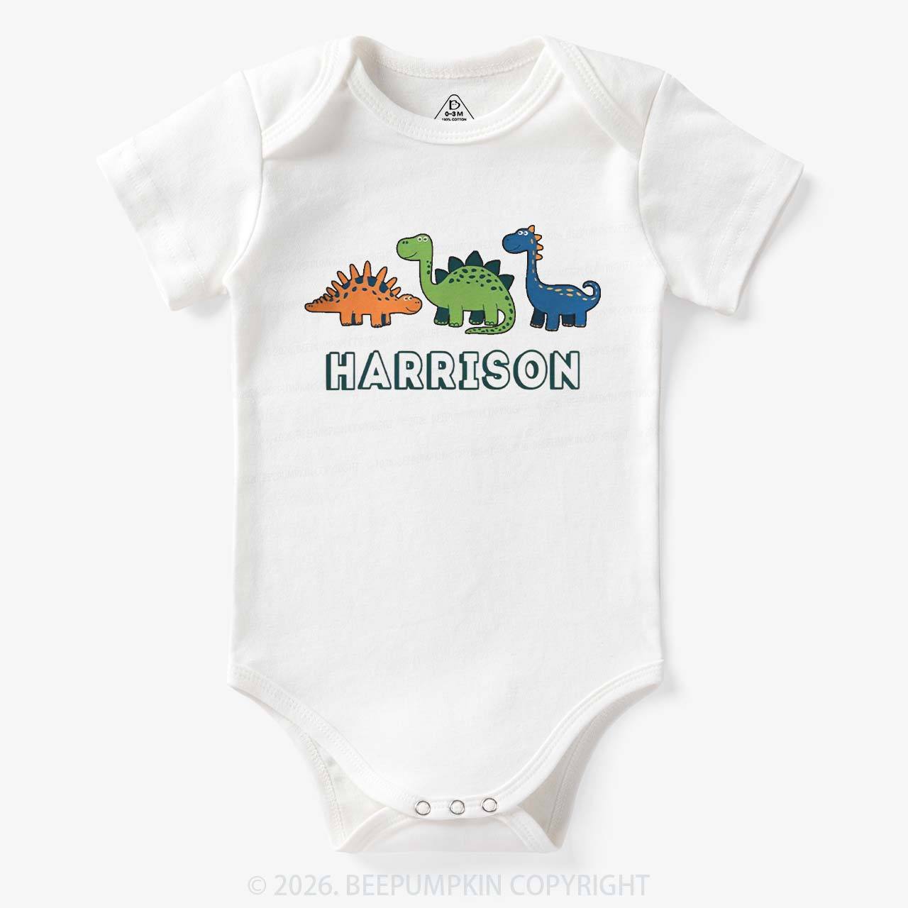Personalized Cute Dinosaur Name Bodysuit