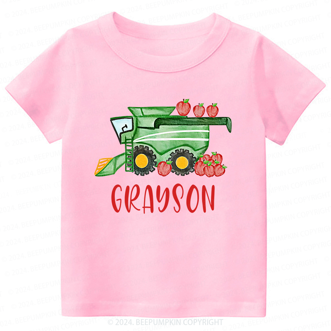 Personalized Tractor And Apple Back To School T-shirt