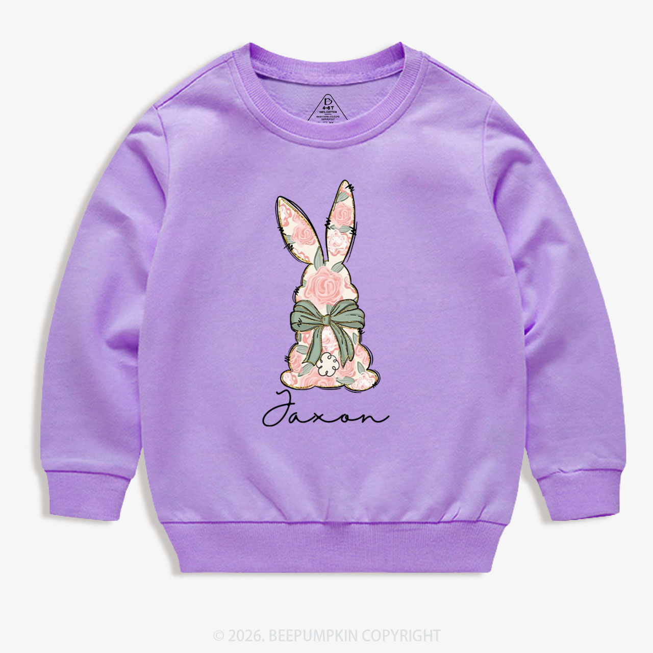 Personalized Floral Easter Bunny Kid's Sweatshirt