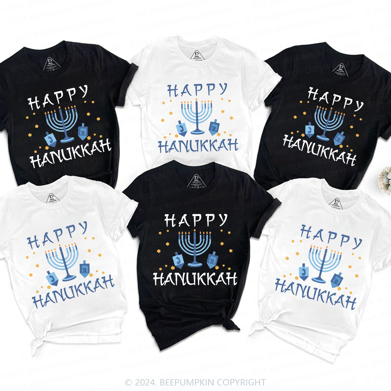 Happy Hanukkah Warmth by Candlelight Family T-Shirts Beepumpkin