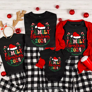 Image of Christmas Candy Cane Family Matching T-Shirts Beepumpkin