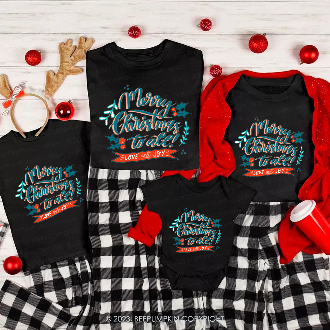 Marry Chirstmas to All Love and Joy Matching Shirt