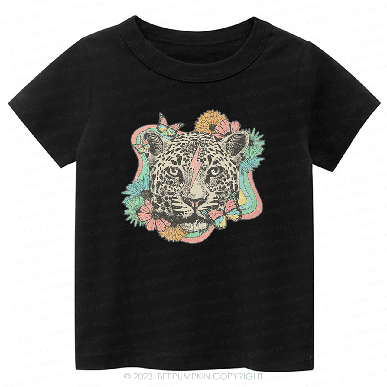 Wild Flower Animal Leopard -Toddler Tees