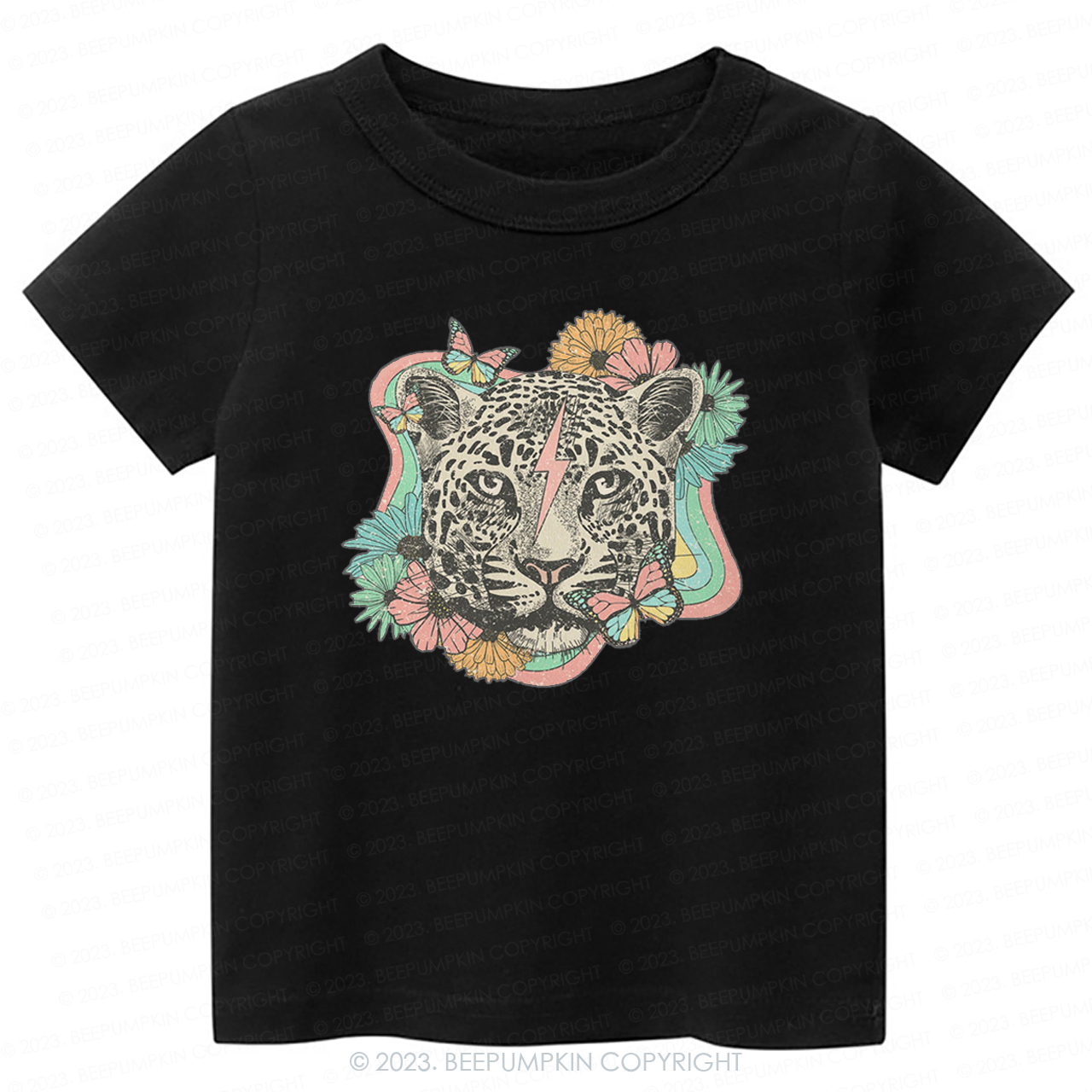 Wild Flower Animal Leopard -Toddler Tees