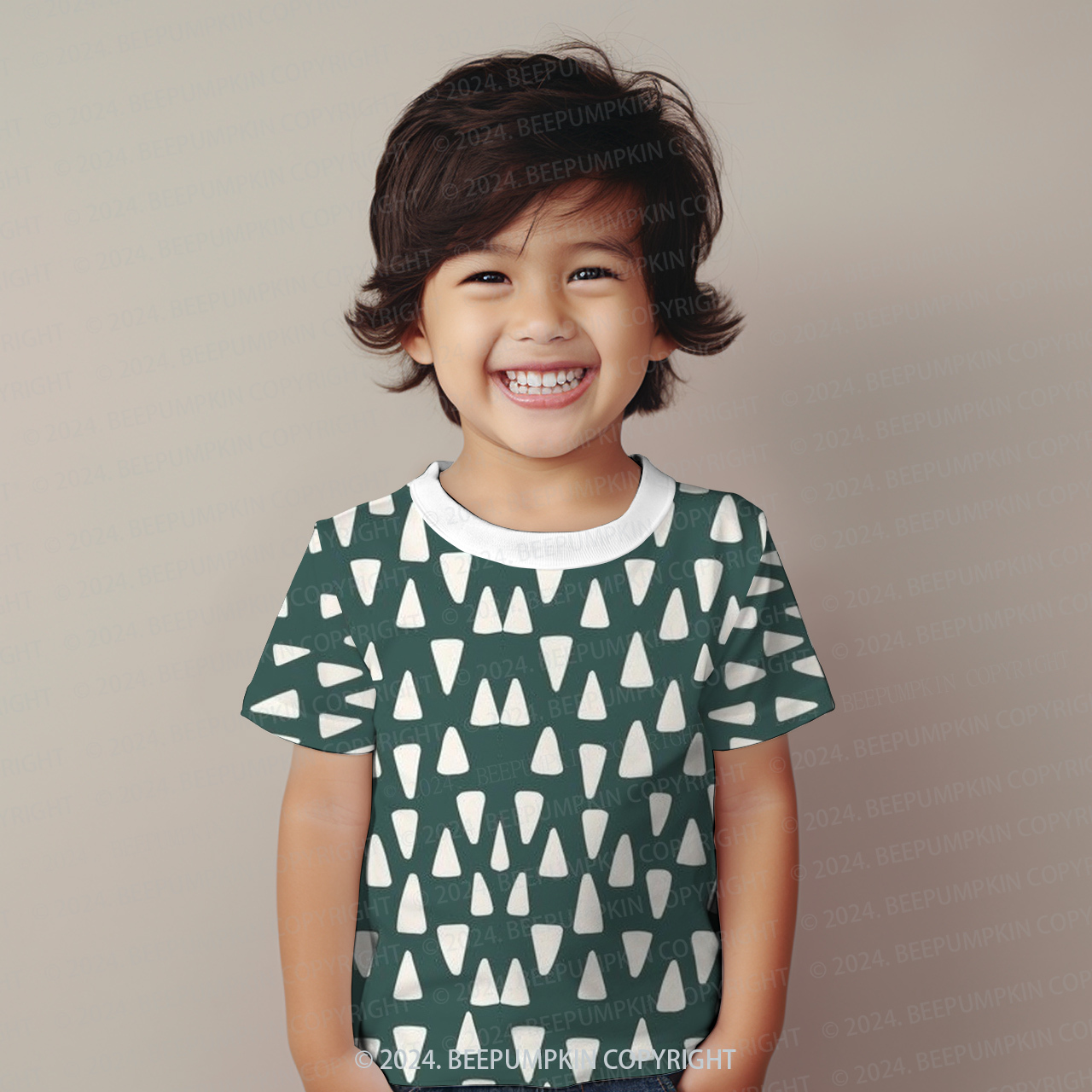 Rounded Corner Triangulation All Over Print Kids Tees