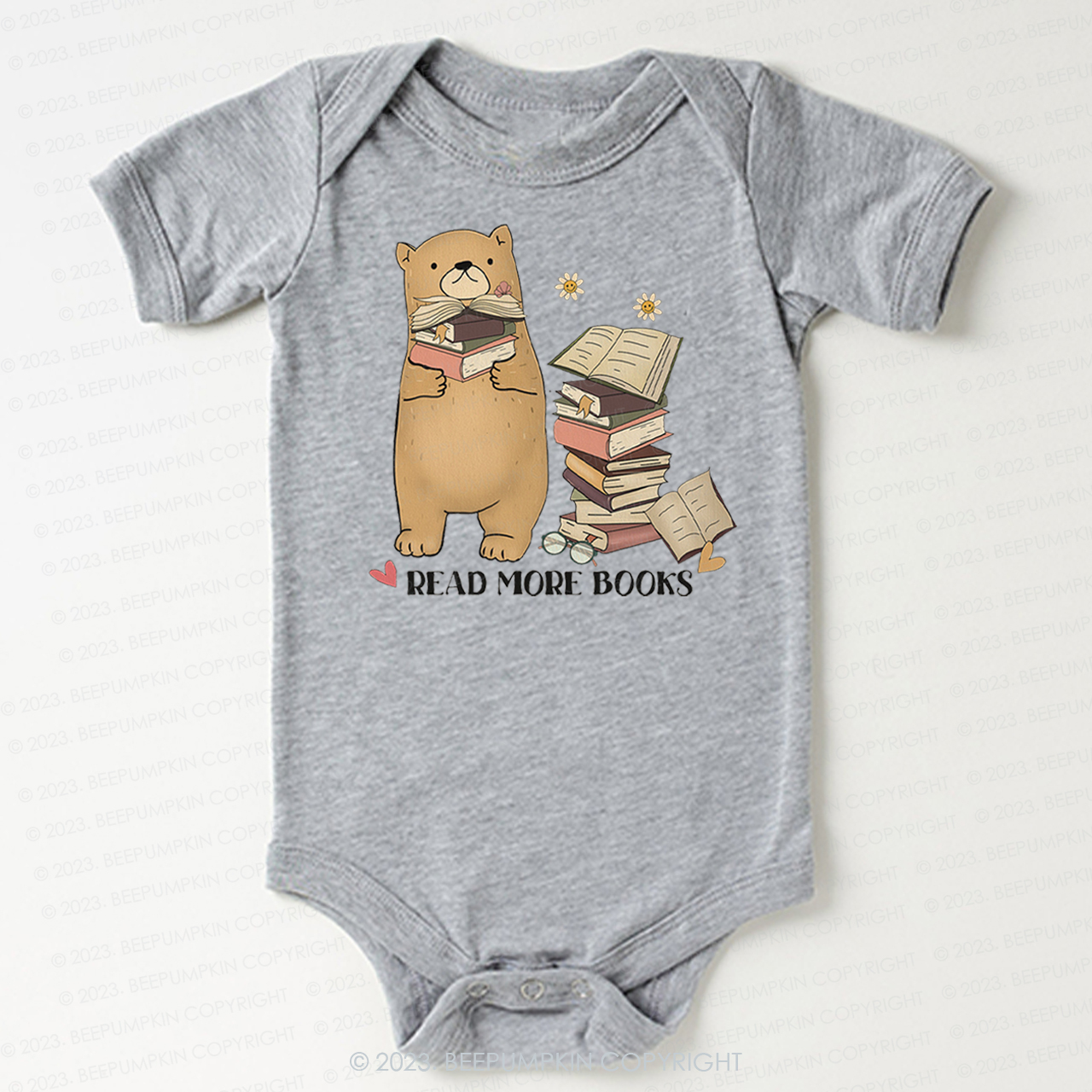 Book Lover Teddy Bear Retro Bodysuit For Baby
