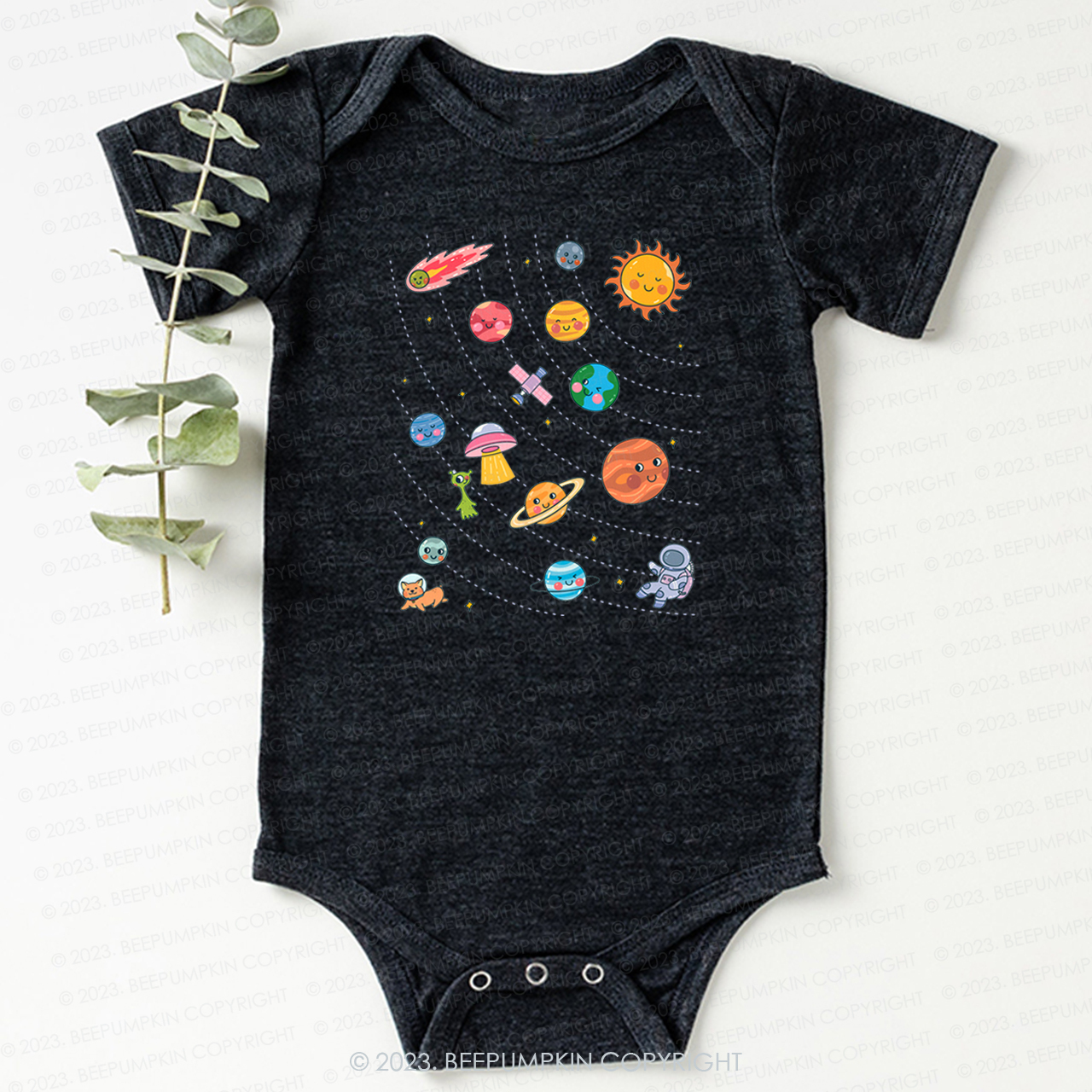 Planets Outerspace Space Theme Bodysuit For Baby