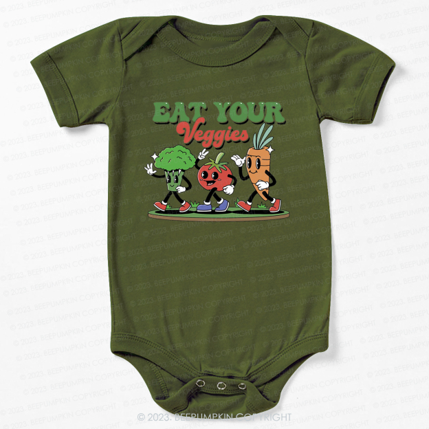 Retro Boho Eat Your Veggies Bodysuit For Baby