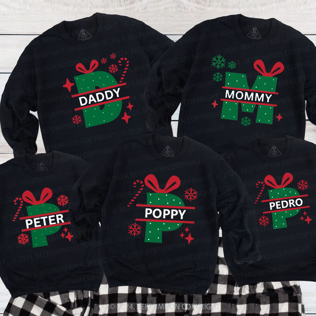 Personalized Candy Group Christmas Name Family Christmas Sweatshirt
