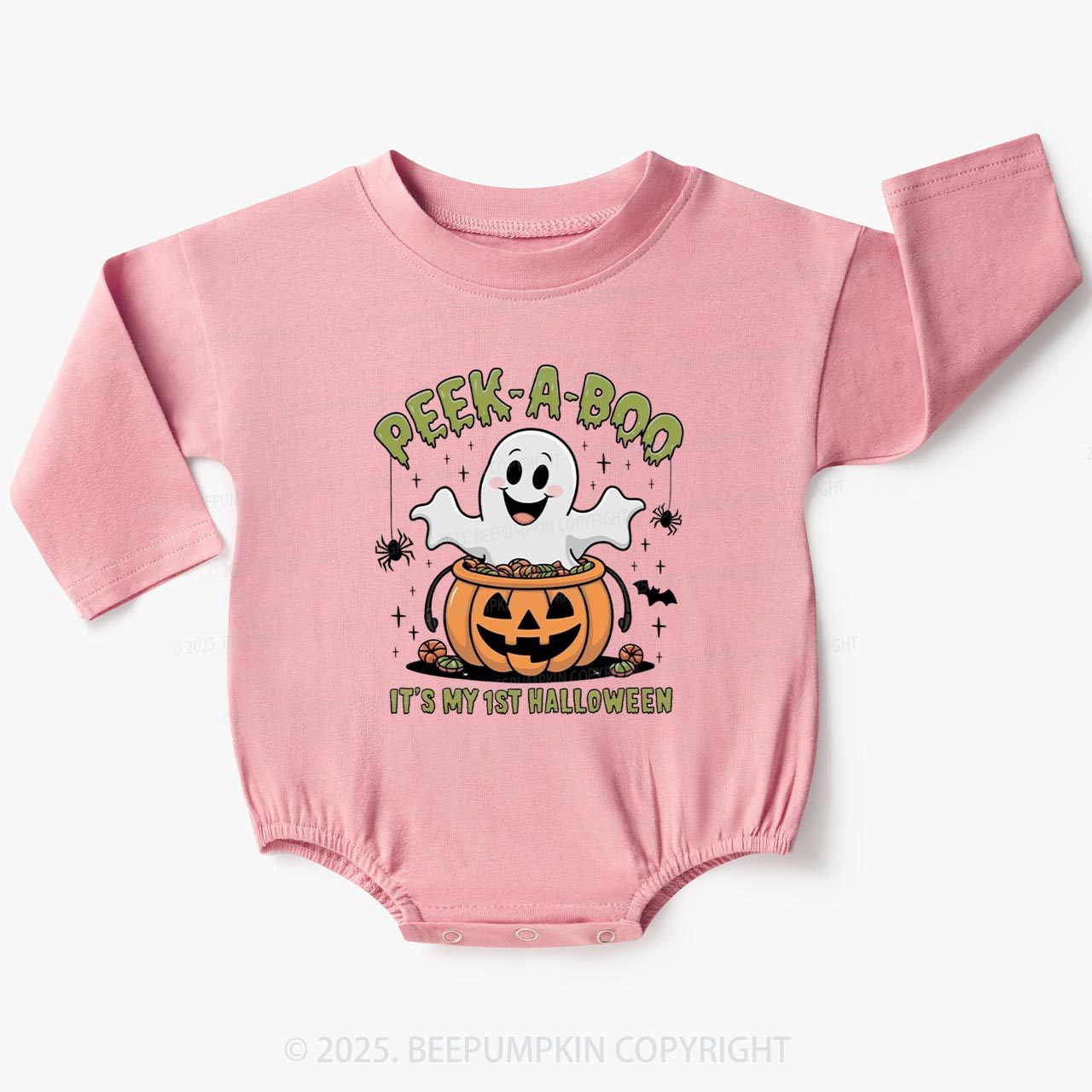 1st Halloween Baby Bubble Romper Beepumpkin