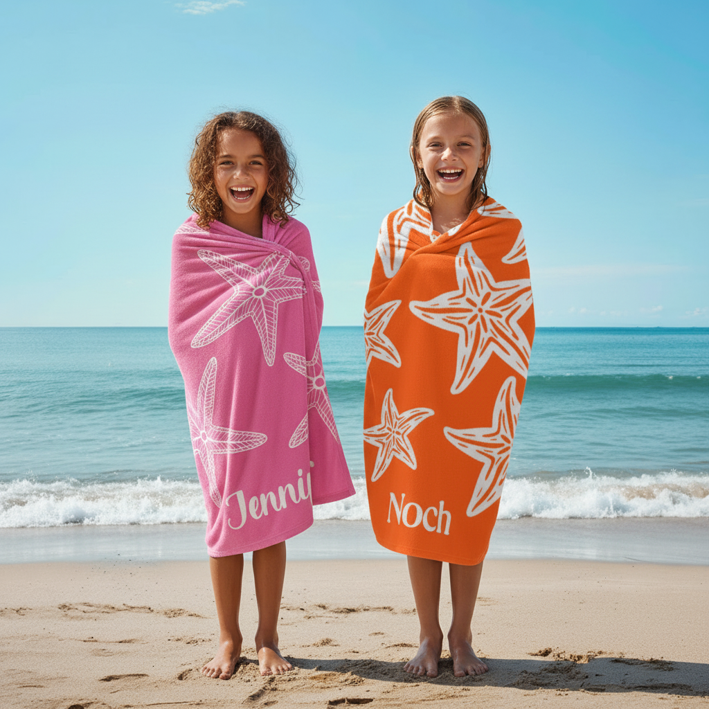 Personalized Starfish Name Beach Towel