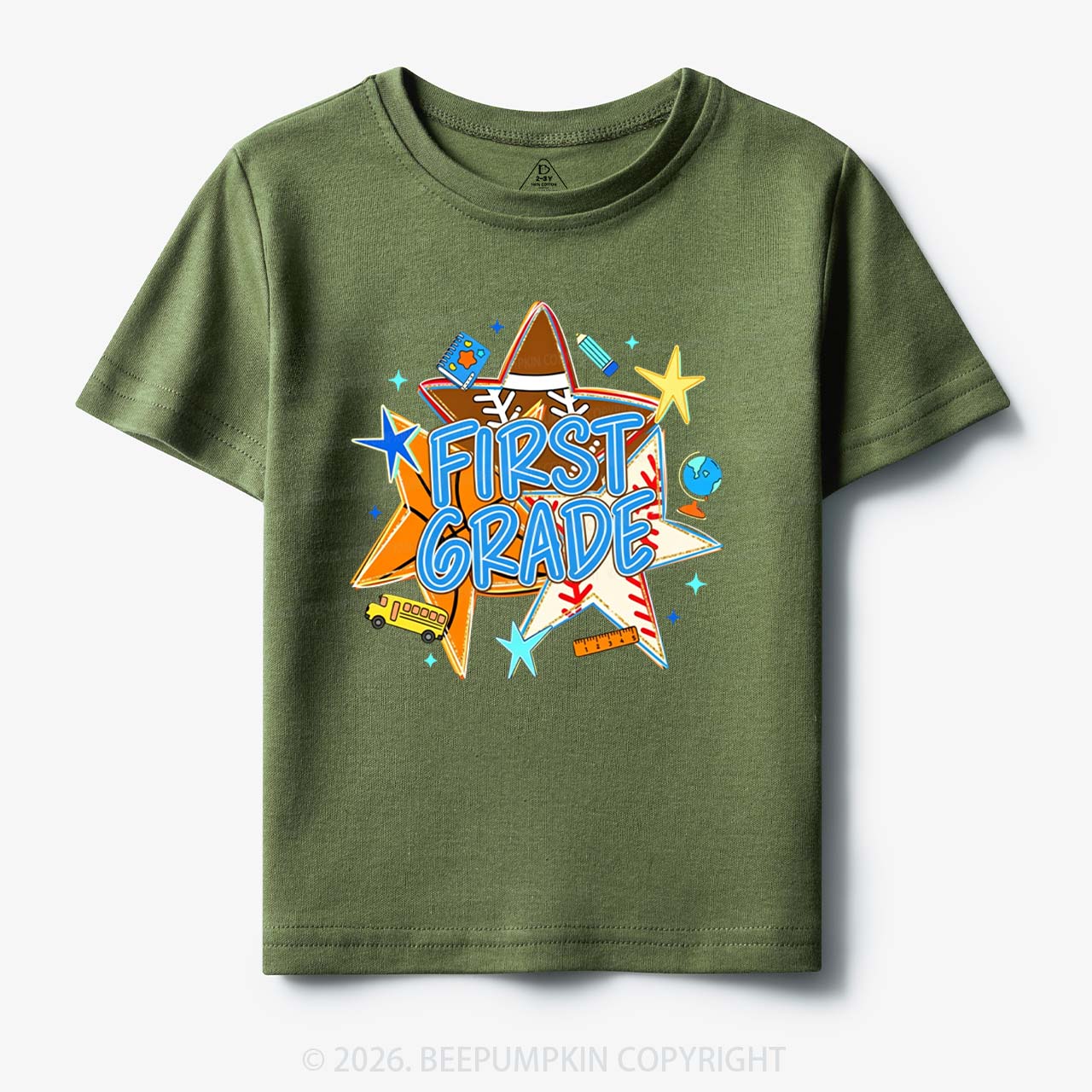 Personalized Baseball Basketball Stars Back to School Toddler&Kid's Tees