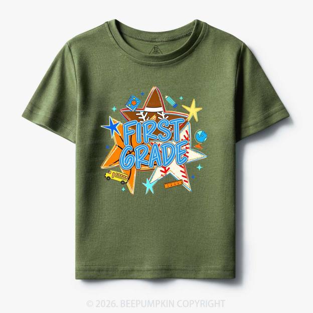 Personalized Baseball Basketball Stars Back to School Toddler&Kid's Tees