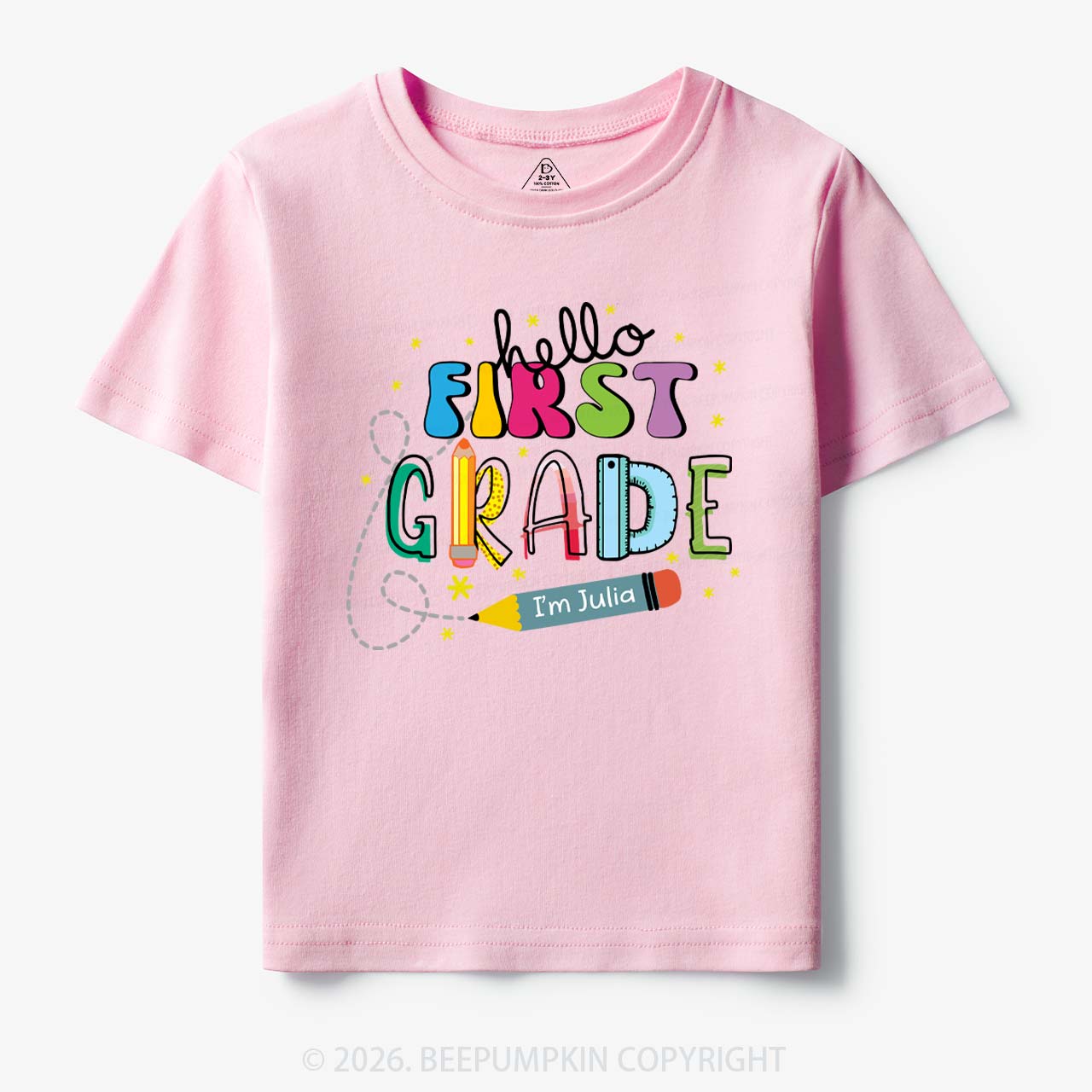 Hello First Grade I'm XXX Back To School Kids Shirt