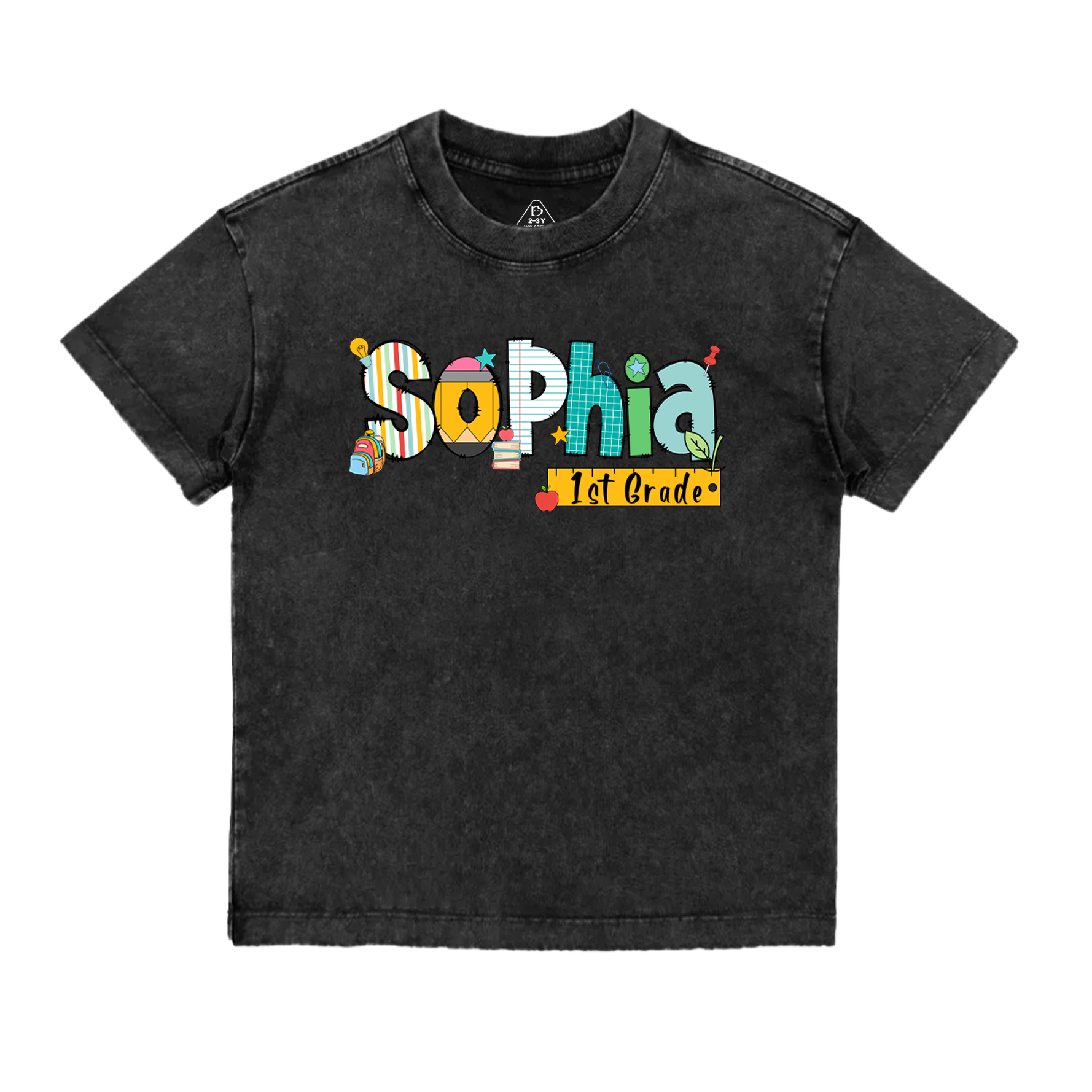 Personalized Alphabet Toddler&Kids Washed Tees