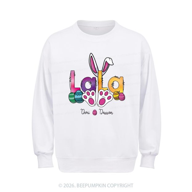 Personalized Spring Easter Bunnies Mimi Sweatshirt