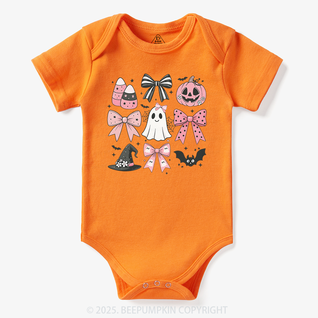  Pink Bow Coquette Halloween Bodysuit Beepumpkin