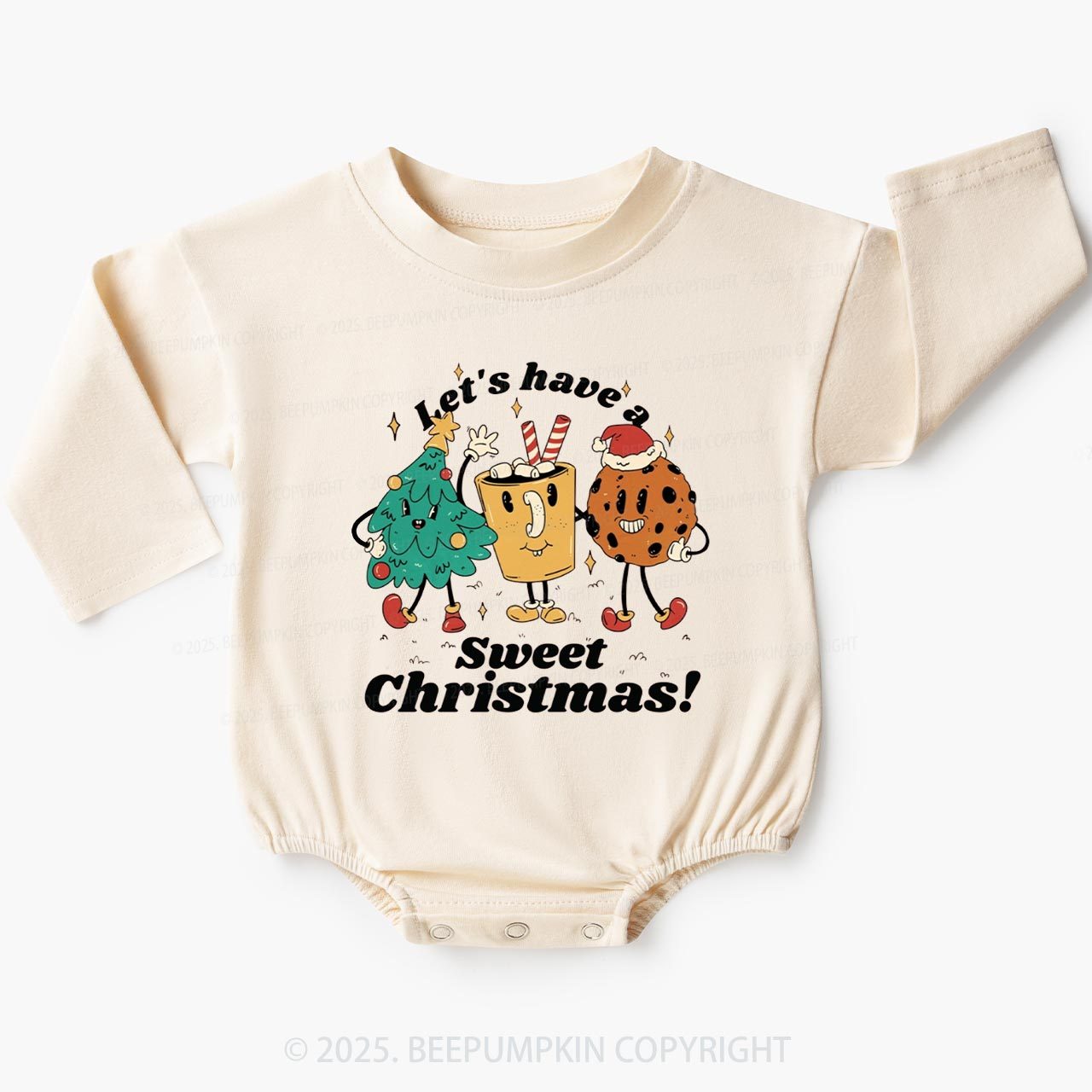 Retro Sweet Christmas Baby Bubble Romper Beepumpkin