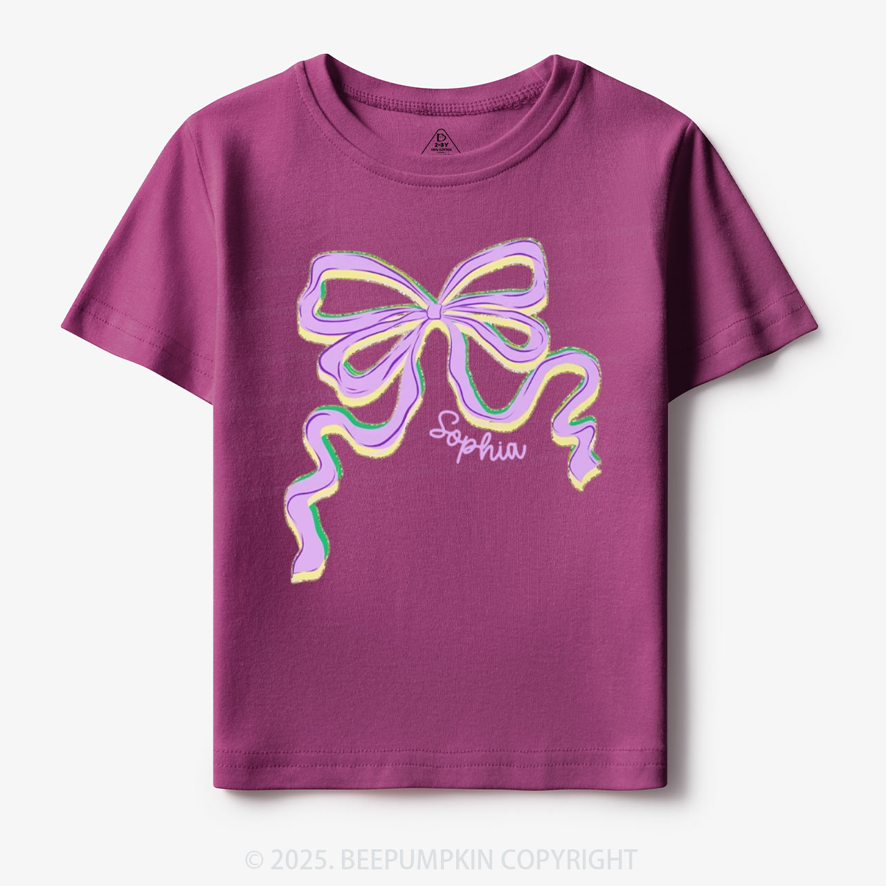 Personalized Sugar Bow Mardi Gras Toddler&Kid's Tees Beepumpkin