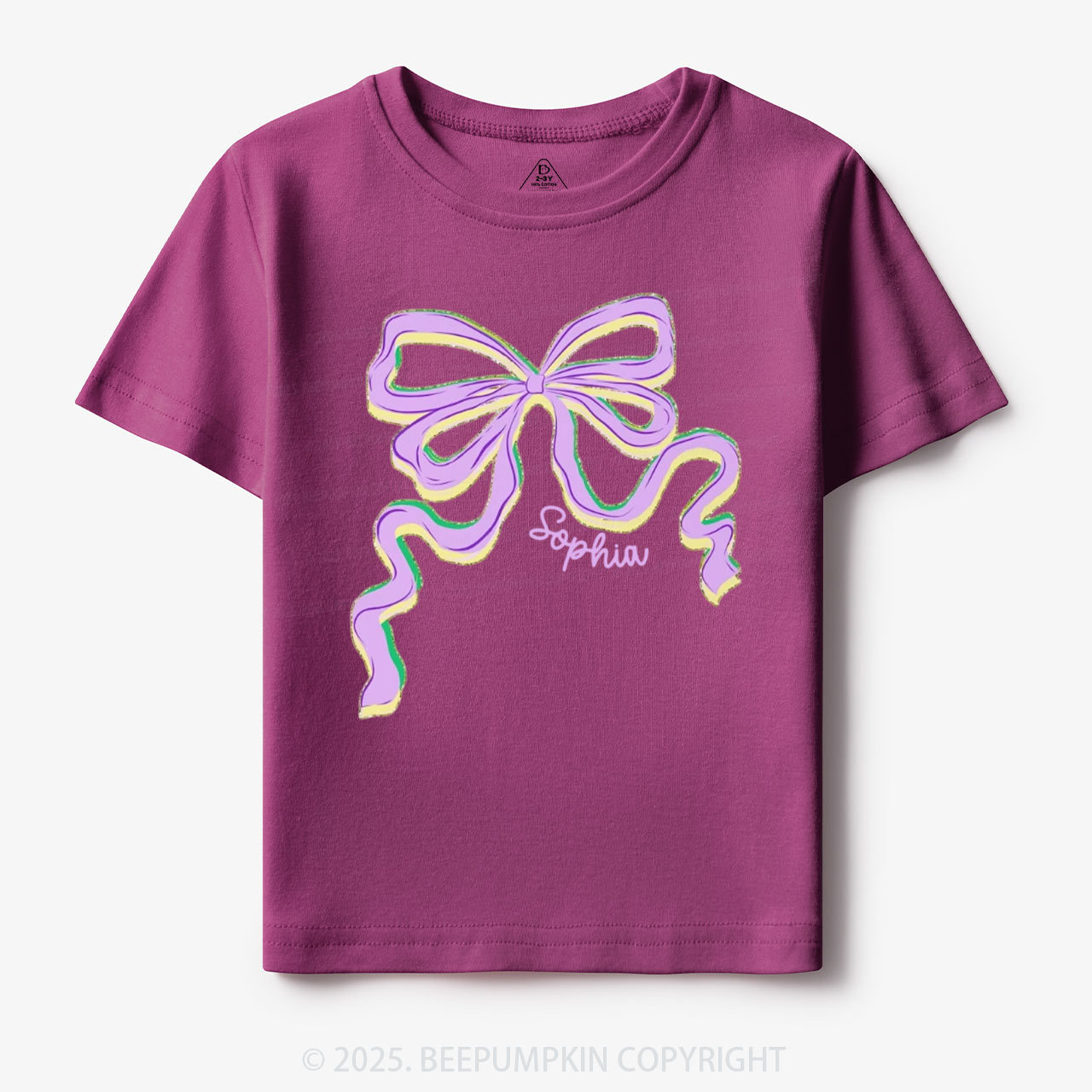 Personalized Sugar Bow Mardi Gras Toddler&Kid's Tees Beepumpkin