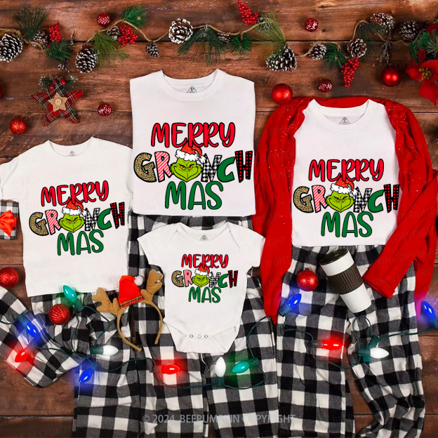 Merry Christmas Quote Family Matching T-Shirts 