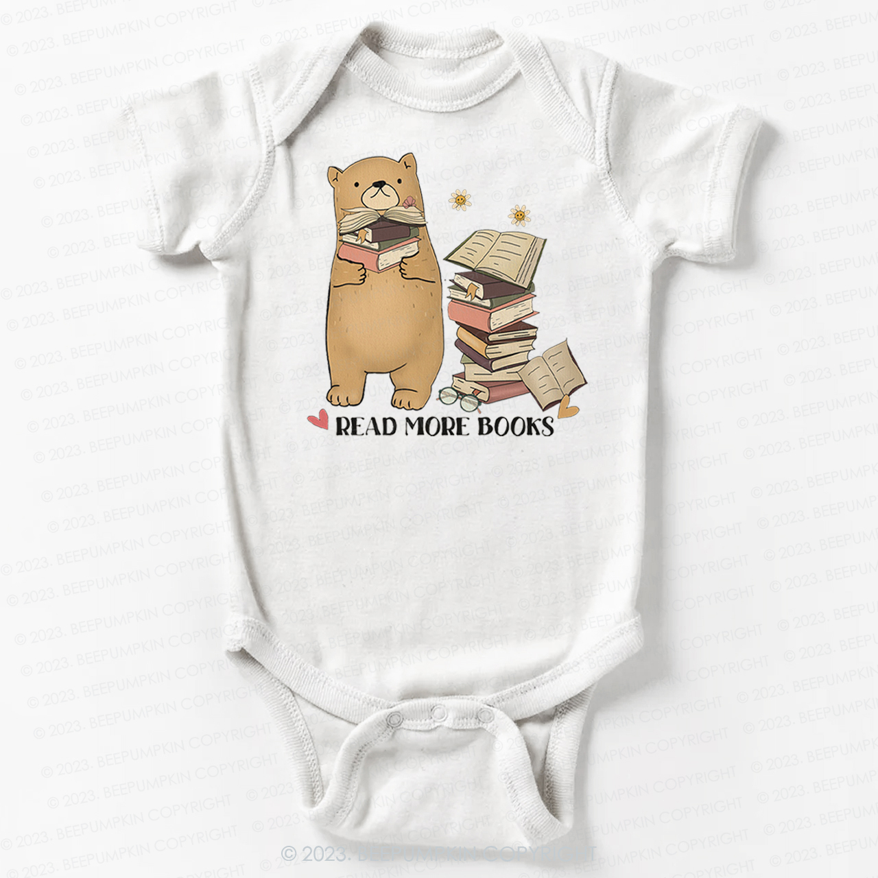 Book Lover Teddy Bear Retro Bodysuit For Baby