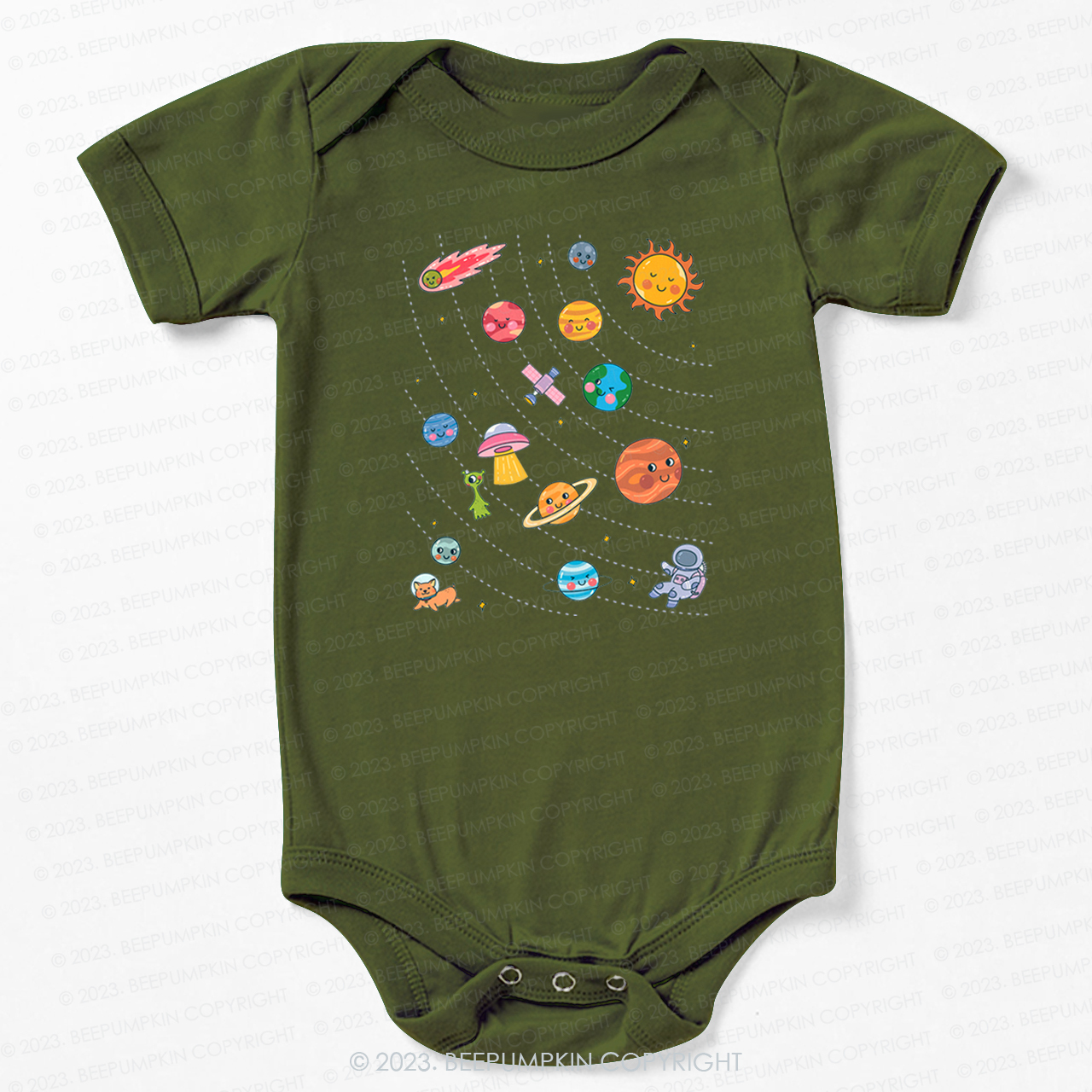 Planets Outerspace Space Theme Bodysuit For Baby