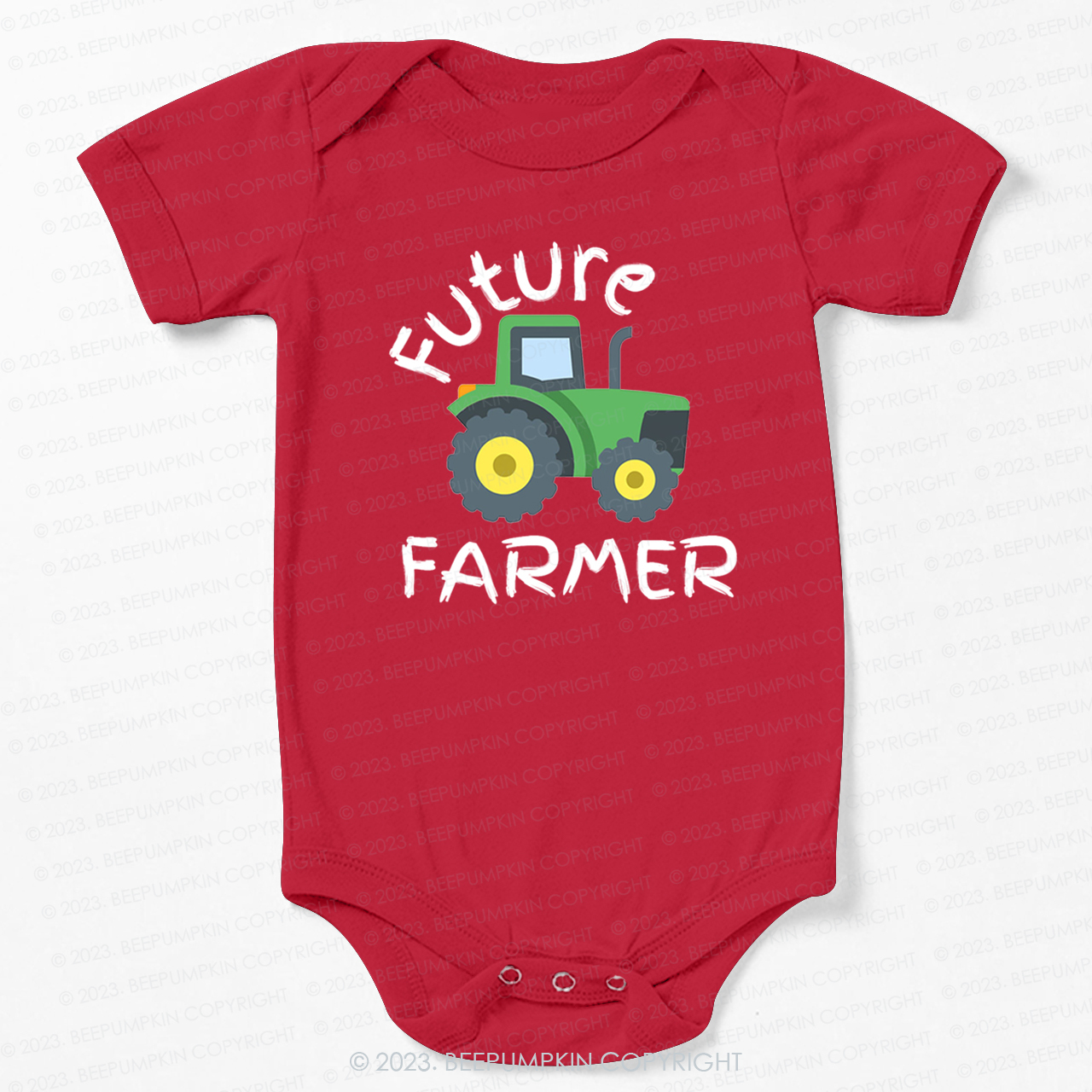 Future Farmer Cute Tractor Bodysuit For Baby