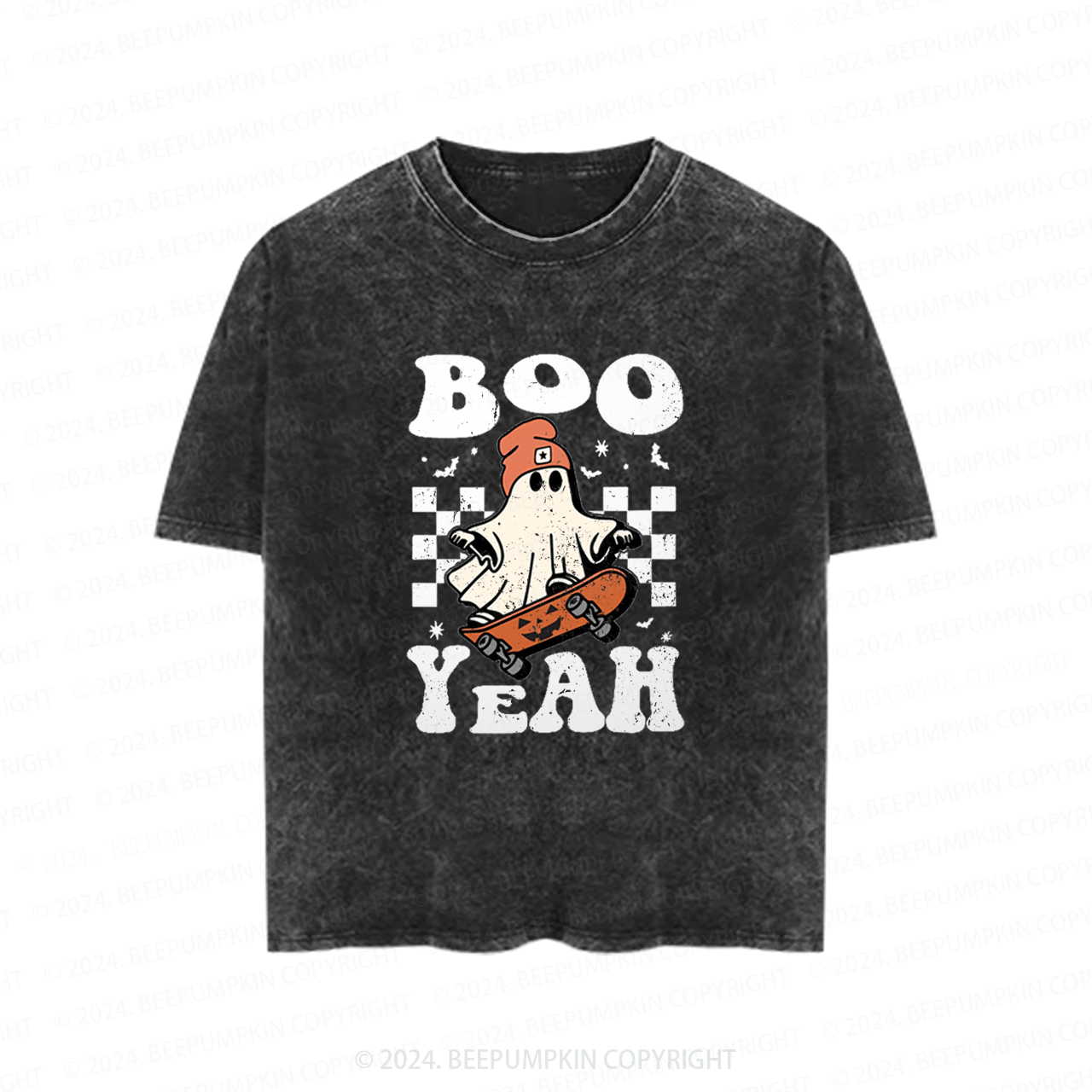 Boo Yeah Halloween Ghost Toddler&Kids Washed Tees          