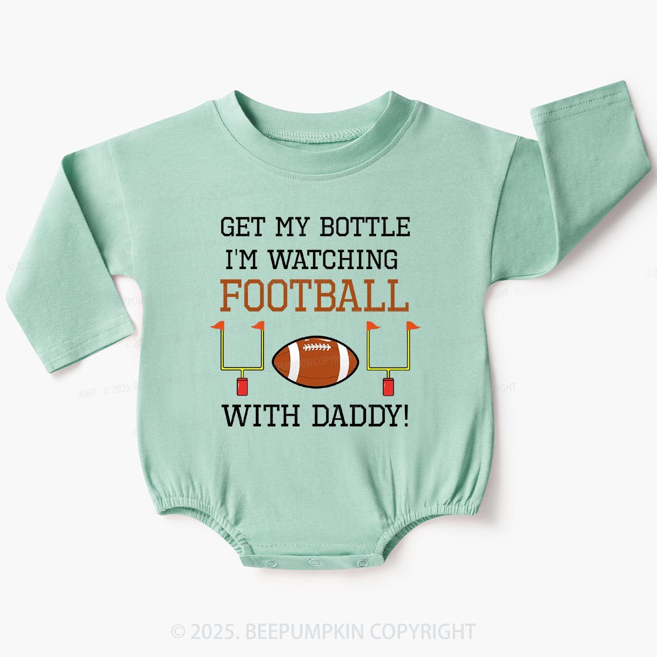 Football With Daddy Baby Bubble Romper Beepumpkin