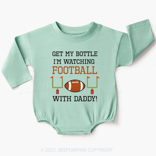 Football With Daddy Baby Bubble Romper Beepumpkin