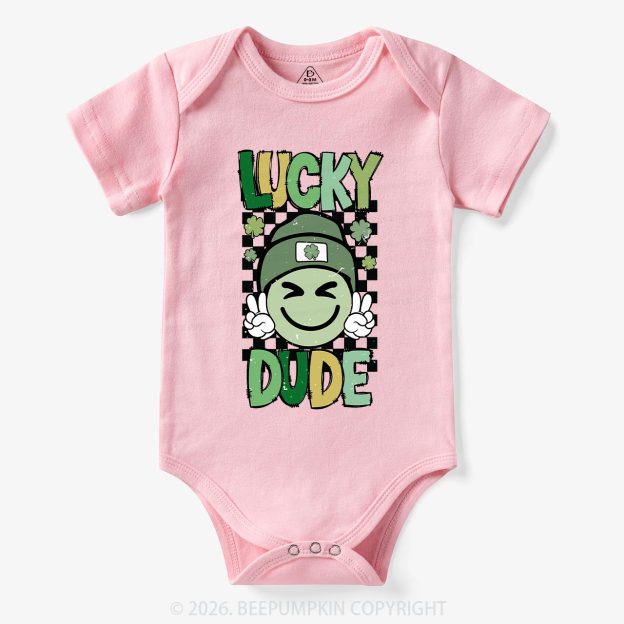 Retro Lucky Dude St.Patricks Day Bodysuit For Baby