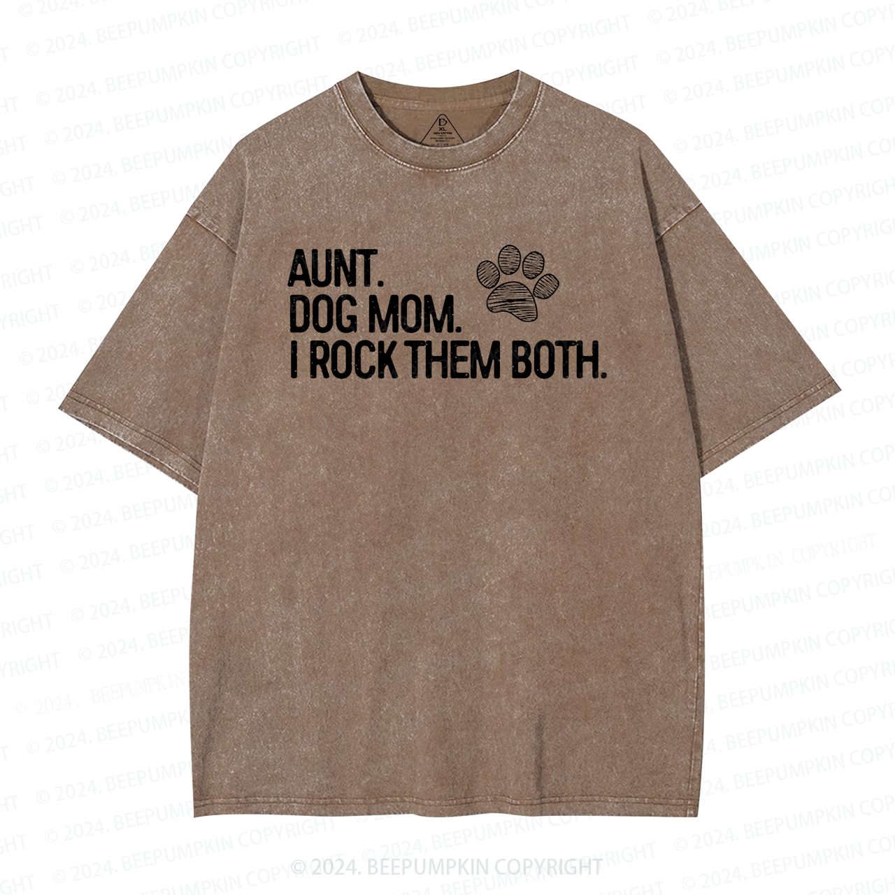 Aunt and Dog Mom Aunt Washed T-Shirts 