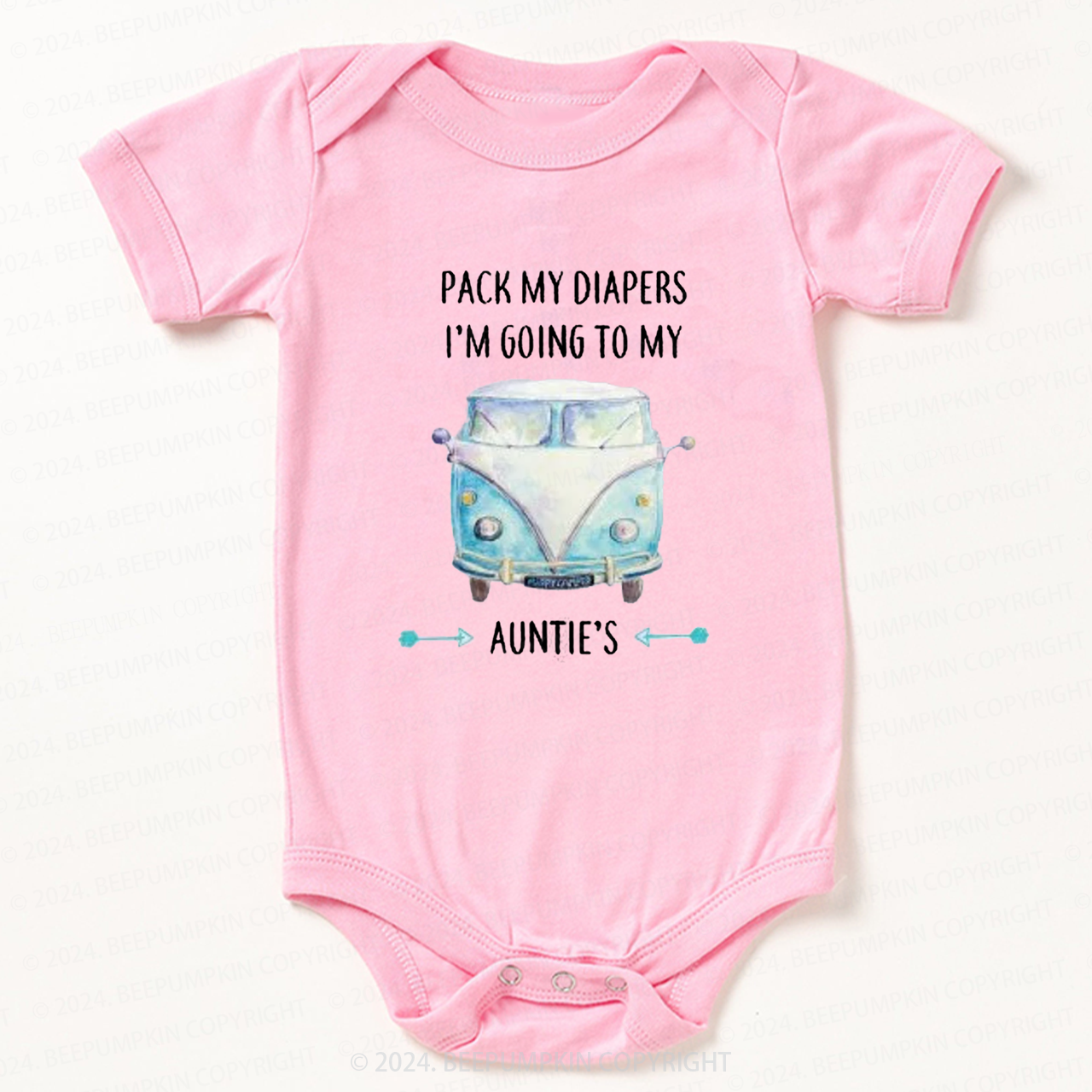 Pack My Diapers I'm Going To My Auntie's Bodysuit For Baby 7