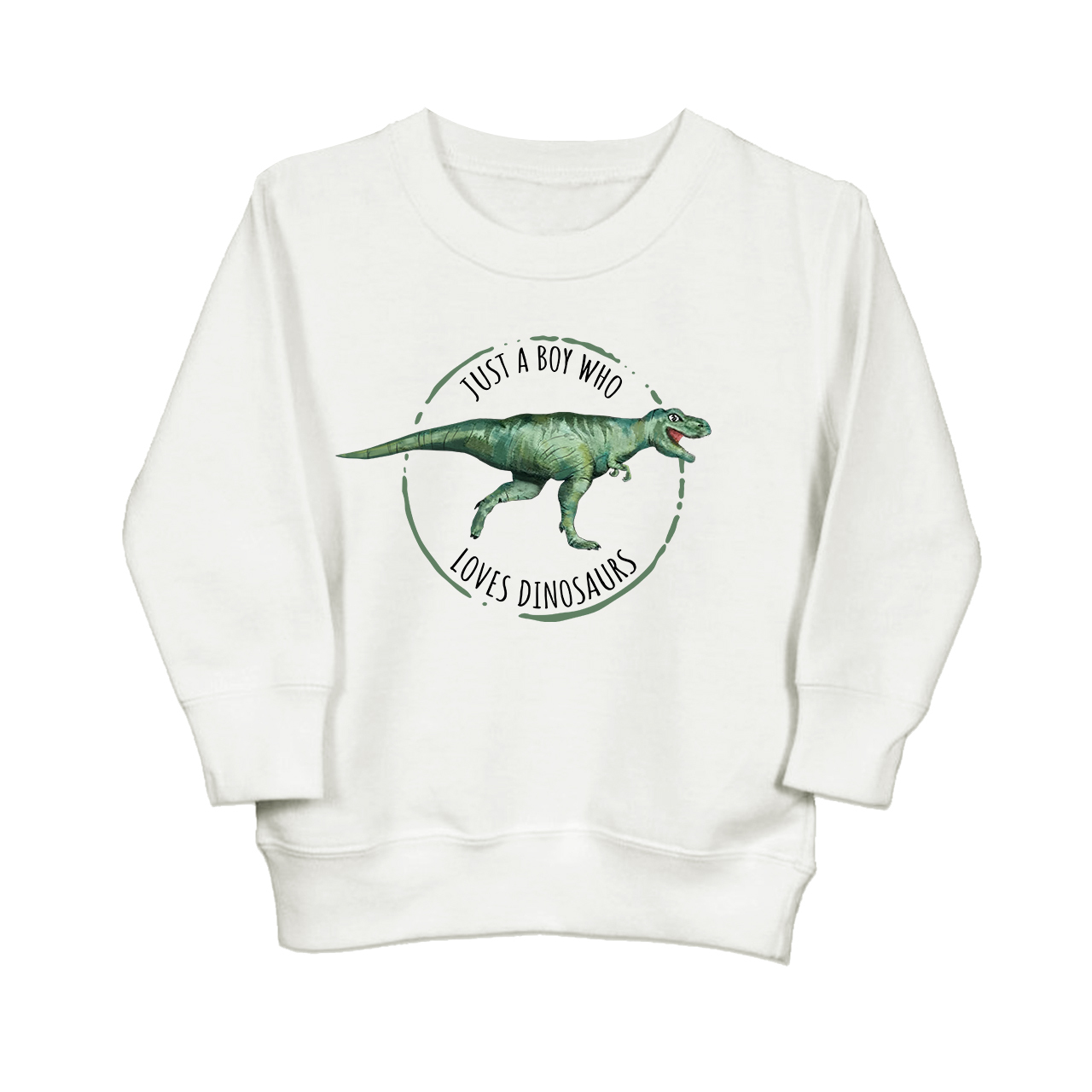 Just A Boy Who Loves Dinosaurs Kids Sweatshirt