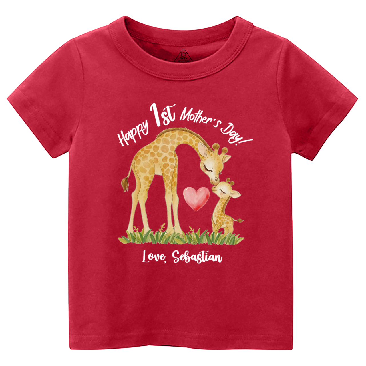 Personalized Mother's Day Giraffe Toddler&Kid's Tees Beepumpkin