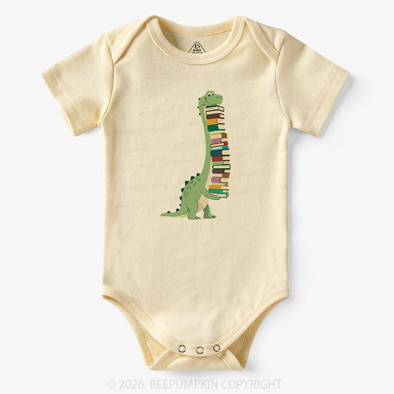Cute Dinosaur Book Lover Baby Bodysuit