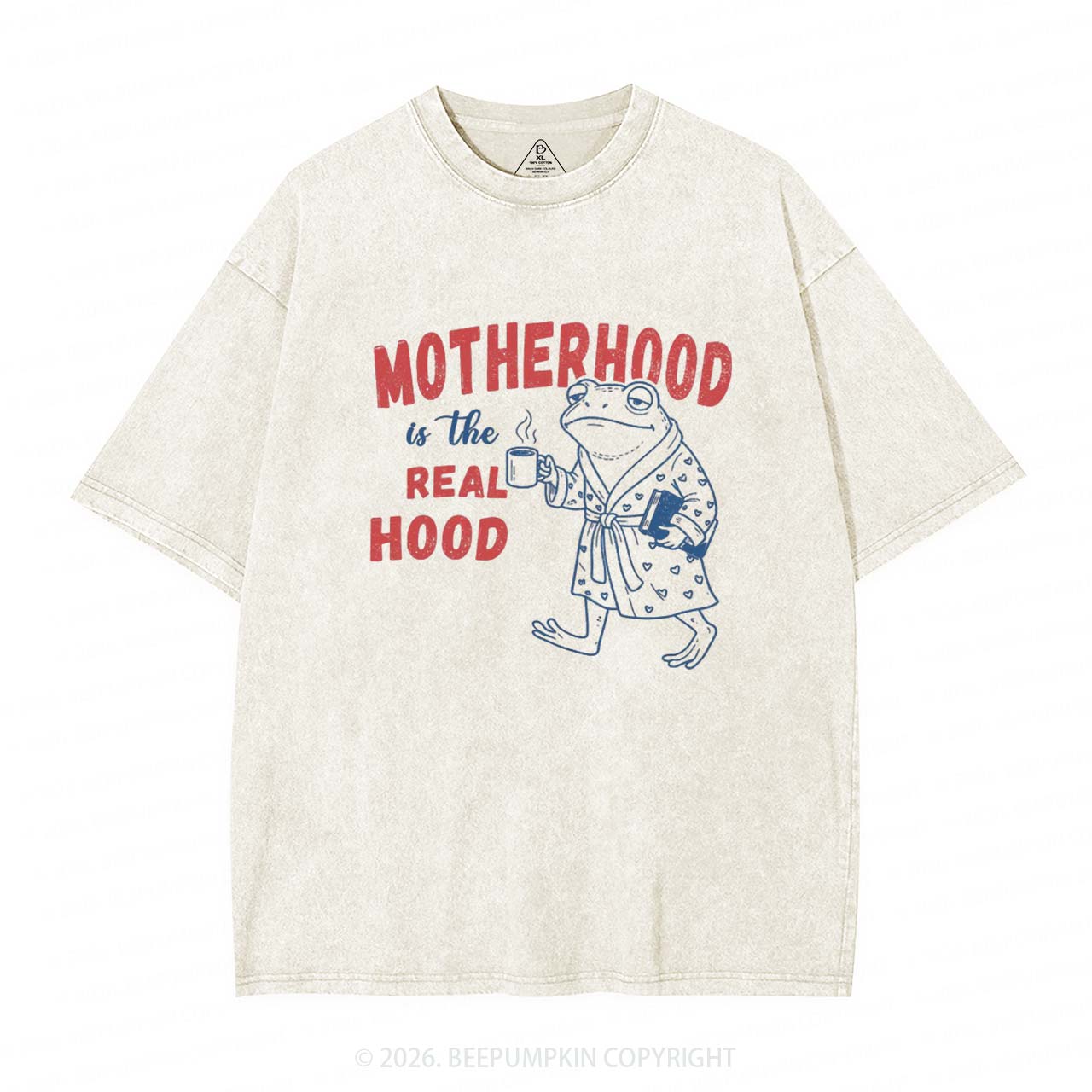Motherhood Is The Real Hood Adult Washed T-Shirts