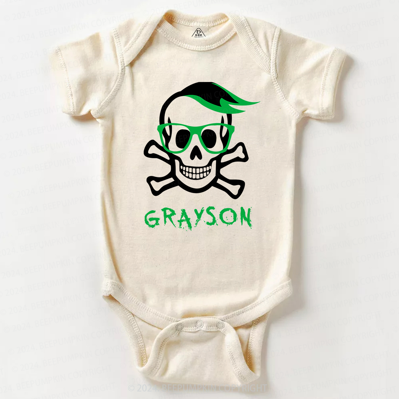Personalized Skeleton Halloween Bodysuit For Baby